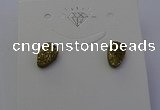 NGE5114 5*8mm freeform plated druzy quartz earrings wholesale