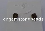 NGE5115 5*8mm freeform plated druzy quartz earrings wholesale