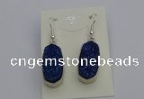 NGE5125 10*22mm - 12*25mm freeform plated druzy quartz earrings