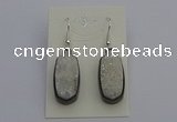 NGE5140 10*22mm - 12*25mm freeform plated druzy quartz earrings