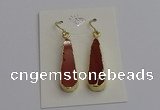 NGE5171 10*28mm - 10*30mm flat teardrop mookaite earrings