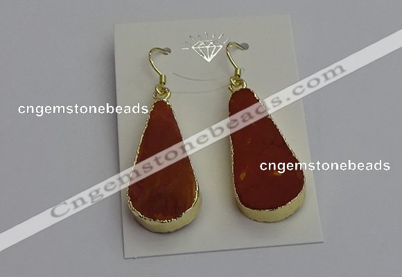 NGE5172 15*28mm - 15*30mm flat teardrop mookaite earrings