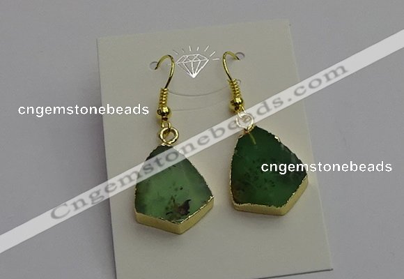 NGE5175 15*20mm australia chrysoprase earrings wholesale