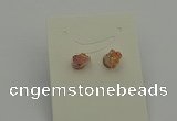 NGE5180 5*8mm - 6*10mm nuggets plated druzy quartz earrings