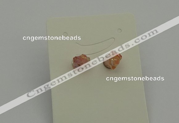 NGE5180 5*8mm - 6*10mm nuggets plated druzy quartz earrings