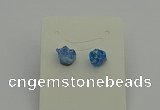 NGE5185 5*8mm - 6*10mm nuggets plated druzy quartz earrings