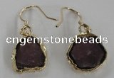 NGE52 10*12mm - 13*15mm freeform tourmaline gemstone earrings