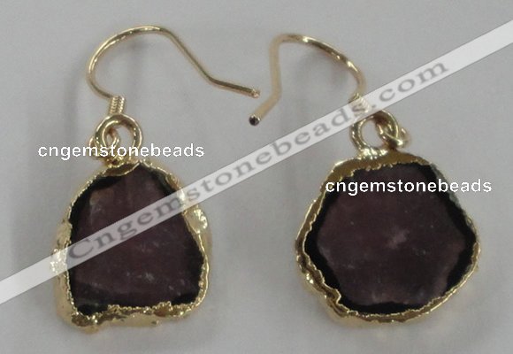 NGE52 10*12mm - 13*15mm freeform tourmaline gemstone earrings