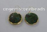 NGE59 30mm flat round agate gemstone earrings wholesale