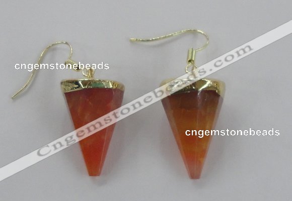 NGE61 14*20mm - 15*22mm cone agate gemstone earrings wholesale