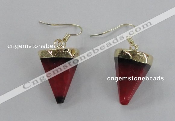 NGE62 14*20mm - 15*22mm cone agate gemstone earrings wholesale