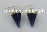 NGE64 14*20mm - 15*22mm cone agate gemstone earrings wholesale