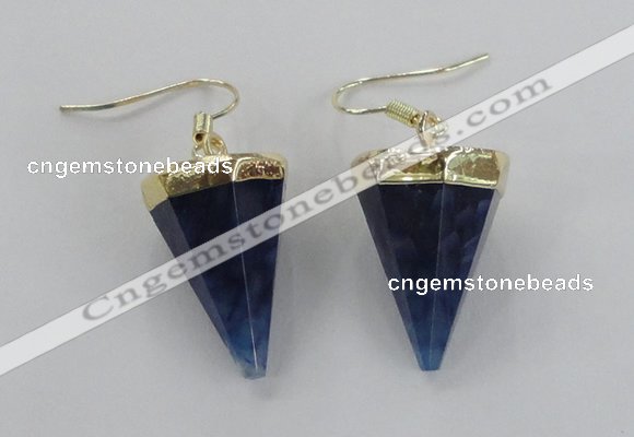 NGE64 14*20mm - 15*22mm cone agate gemstone earrings wholesale