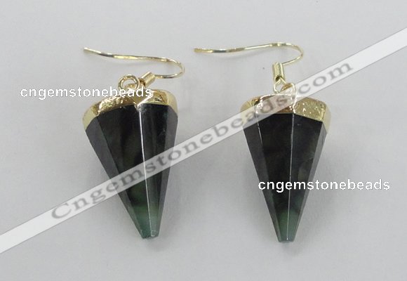 NGE65 14*20mm - 15*22mm cone agate gemstone earrings wholesale