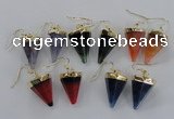 NGE66 14*20mm - 15*22mm cone agate gemstone earrings wholesale