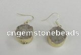 NGE70 18mm coin druzy agate gemstone earrings wholesale