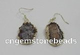 NGE80 18*25mm - 20*25mm freeform druzy agate gemstone earrings