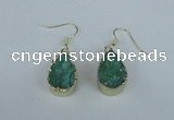 NGE83 13*18mm teardrop druzy agate gemstone earrings wholesale