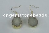 NGE85 15*20mm teardrop druzy agate gemstone earrings wholesale