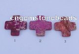 NGP03 5PCS 45*45mm cross dyed imperial jasper pendants wholesale