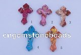 NGP04 5PCS 38*60mm cross dyed imperial jasper pendants wholesale