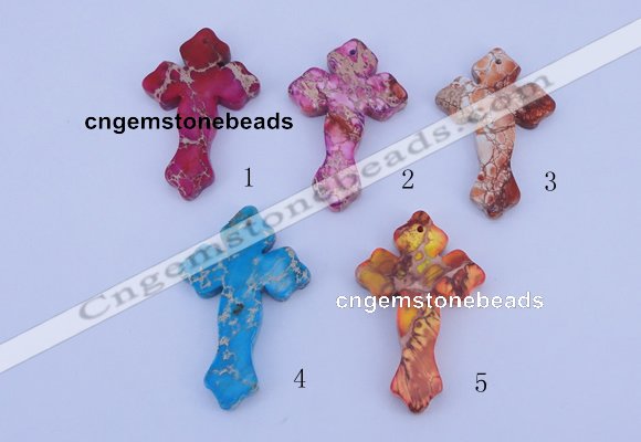 NGP04 5PCS 38*60mm cross dyed imperial jasper pendants wholesale