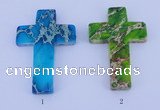 NGP05 5PCS 40*60mm cross dyed imperial jasper pendants wholesale