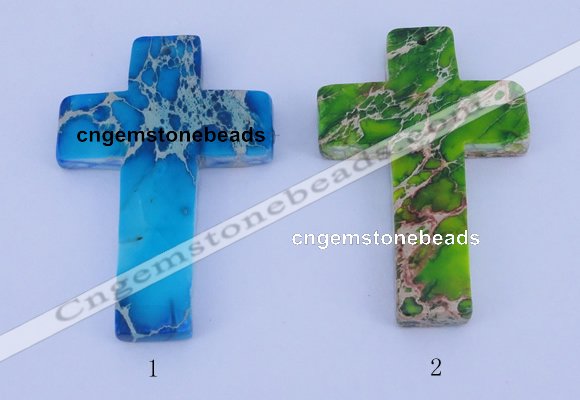 NGP05 5PCS 40*60mm cross dyed imperial jasper pendants wholesale