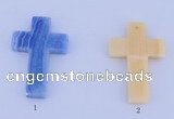 NGP06 5PCS 40*60mm cross blue lace agate pendants wholesale