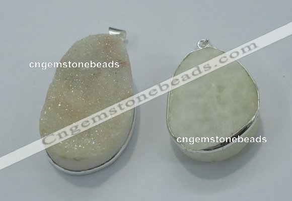 NGP1000 25*35mm - 35*45mm freeform druzy agate beads pendant