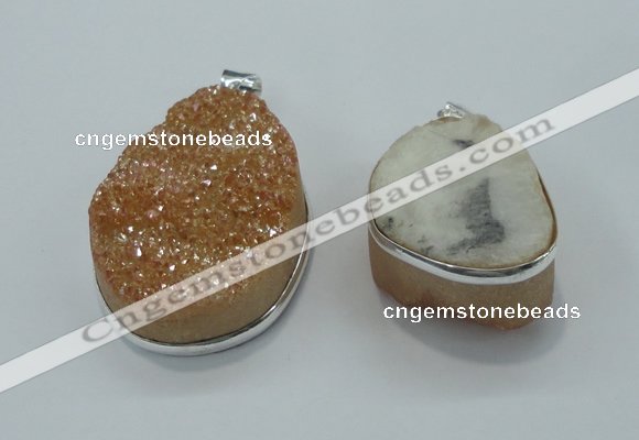 NGP1001 25*35mm - 35*45mm freeform druzy agate beads pendant