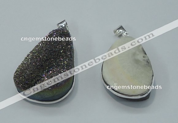 NGP1003 25*35mm - 35*45mm freeform druzy agate beads pendant