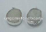 NGP1005 25*35mm - 35*45mm freeform druzy agate beads pendant