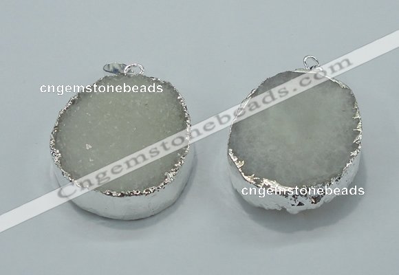 NGP1005 25*35mm - 35*45mm freeform druzy agate beads pendant