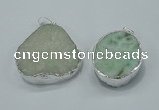 NGP1006 25*35mm - 35*45mm freeform druzy agate beads pendant