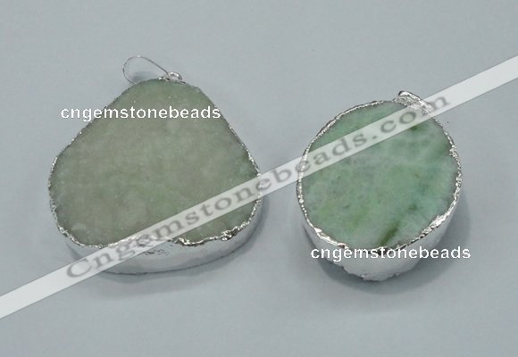 NGP1006 25*35mm - 35*45mm freeform druzy agate beads pendant