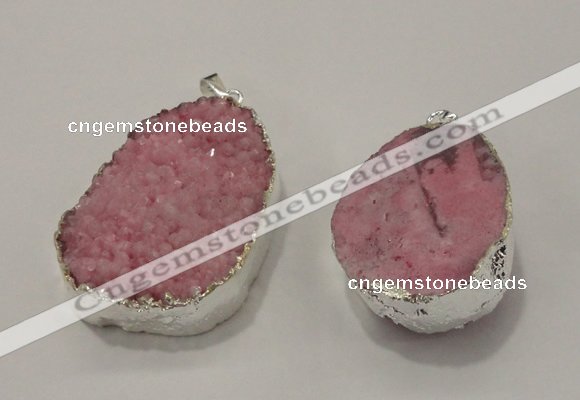 NGP1008 25*35mm - 35*45mm freeform druzy agate beads pendant