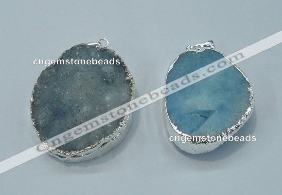 NGP1010 25*35mm - 35*45mm freeform druzy agate beads pendant