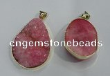 NGP1020 25*35mm - 35*45mm freeform druzy agate beads pendant