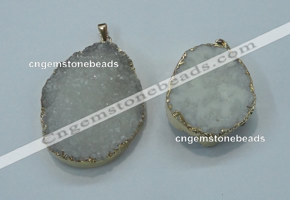 NGP1022 25*35mm - 35*45mm freeform druzy agate beads pendant