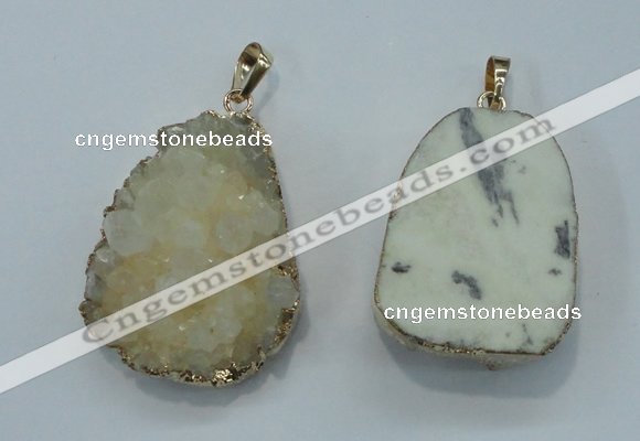 NGP1023 25*35mm - 35*45mm freeform druzy agate beads pendant