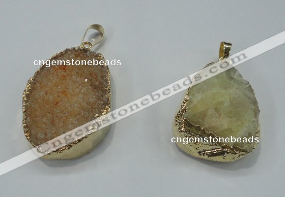 NGP1025 25*35mm - 35*45mm freeform druzy agate beads pendant