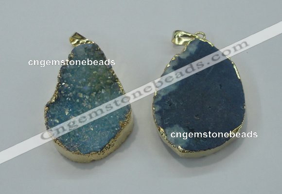 NGP1028 25*35mm - 35*45mm freeform druzy agate beads pendant