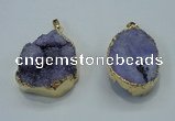 NGP1029 25*35mm - 35*45mm freeform druzy agate beads pendant