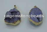 NGP1029 25*35mm - 35*45mm freeform druzy agate beads pendant