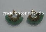 NGP1072 8*25*28mm gree aventurine pendants with brass setting