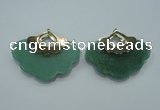 NGP1078 8*40*50mm gree aventurine pendants with brass setting