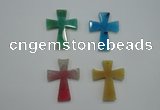 NGP1080 32*42mm cross agate gemstone pendants wholesale