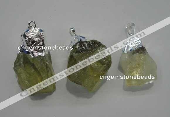 NGP1086 20*30mm - 25*50mm nuggets yellow quartz pendants