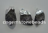 NGP1087 20*30mm - 25*50mm nuggets amethyst gemstone pendants